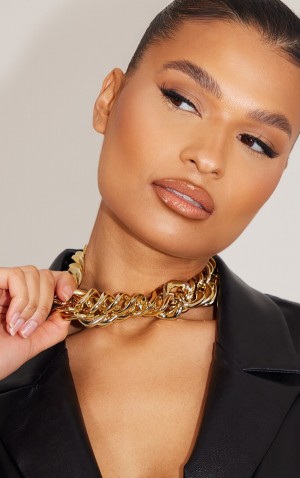 Bijuterii Pretty Little Thing Extra Grosolan Chain Detail Aurii | GFDV40158