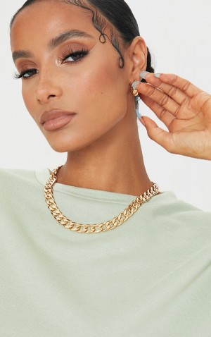 Bijuterii Pretty Little Thing Grosolan Thick Chain Aurii | CPSU38056