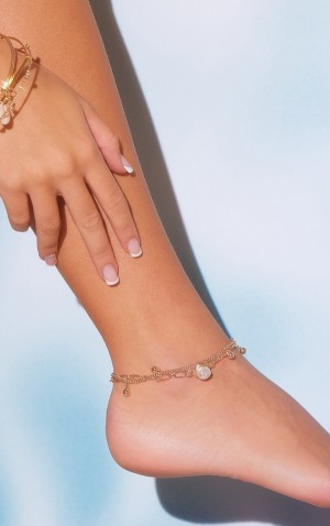 Bijuterii Pretty Little Thing Pearl Charm LayeAnklet Aurii | IVED07453