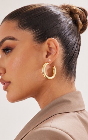Bijuterii Pretty Little Thing Real Plated Tubular Hoop Aurii | VYFN78960