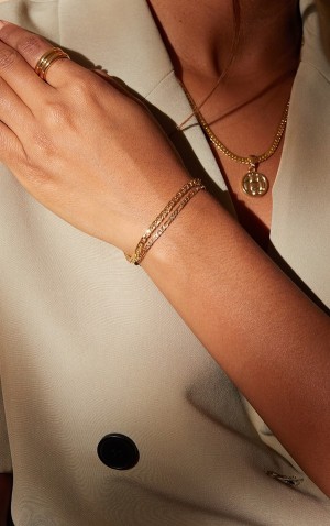 Bijuterii Pretty Little Thing Real Plated Double Chaincelet Aurii | GPLY87169