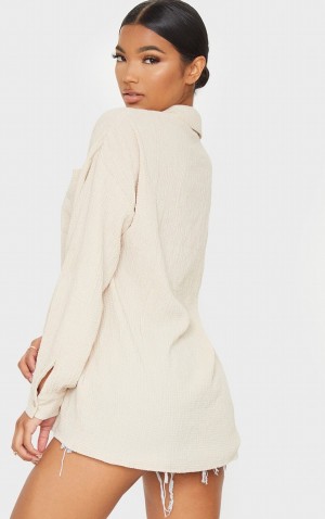 Camasa Pretty Little Thing Stone Pocket Front Oversized Maro | KOJV65198