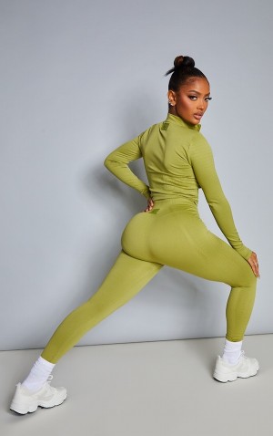 Colanti Pretty Little Thing Shape Olivended Gym Masline Verzi | RHEW68917
