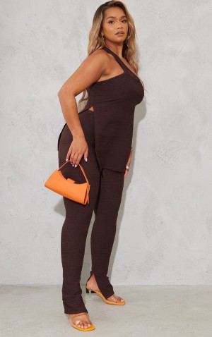 Colanti Pretty Little Thing Shape TextuHigh Talie Split Hem Maro | FSWT51983