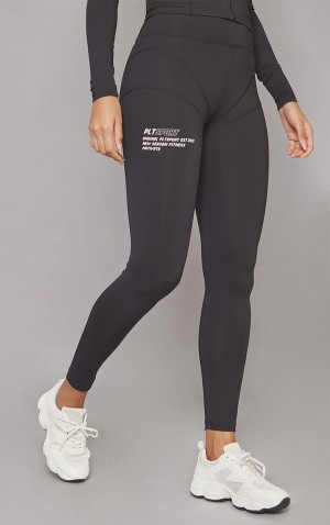 Colanti Pretty Little Thing Stitch Detail Gym Negrii | UDXK45367