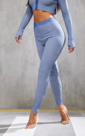 Colanti Pretty Little Thing Two Tone Knit High Talie Bleumarin | RXBM19564