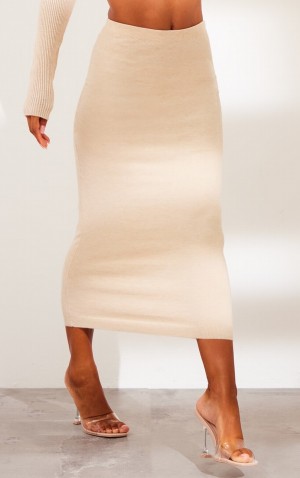 Fuste Pretty Little Thing Sand Tricotate Tube Maro | FSQL46215