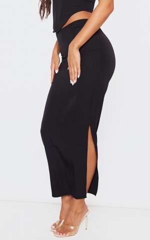 Fuste Pretty Little Thing Woven Low Rise Midaxi Negrii | MSCU21036