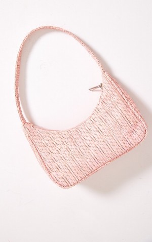 Geanta De Umar Pretty Little Thing Baby Simple Raffia Roz | SVLA19782