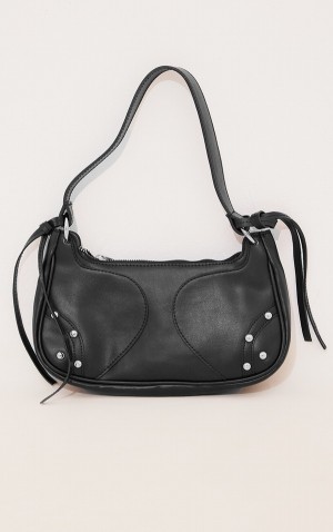 Geanta De Umar Pretty Little Thing Studded Detail Negrii | QUTM70389