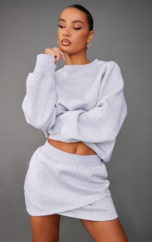 Hanorace Pretty Little Thing Ash Oversized Boxy Gri | MCNH40192