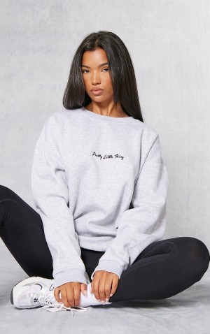 Hanorace Pretty Little Thing Ash Oversized Gri | VYZO68954