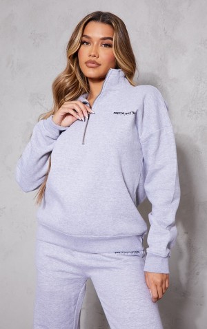 Hanorace Pretty Little Thing Ash Print Zip Up Gri | GFPY93781