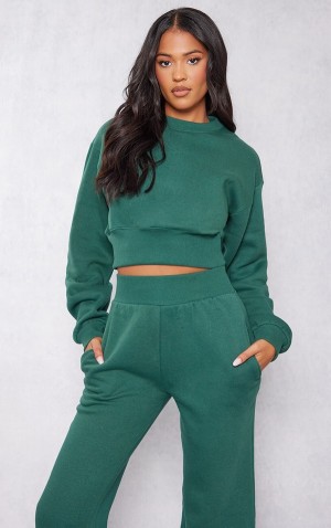 Hanorace Pretty Little Thing Cizme Inalte Cropped Verzi | ZTIL53029