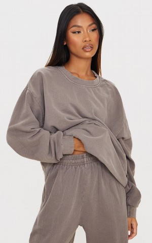 Hanorace Pretty Little Thing Mocha Washed Oversized Bej | JYXD21507