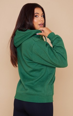 Hanorace Pretty Little Thing Oversized Fit Verzi Inchis | NYHO25361