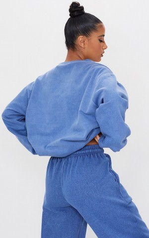 Hanorace Pretty Little Thing Oversized Sport Albastri | UHDW53681