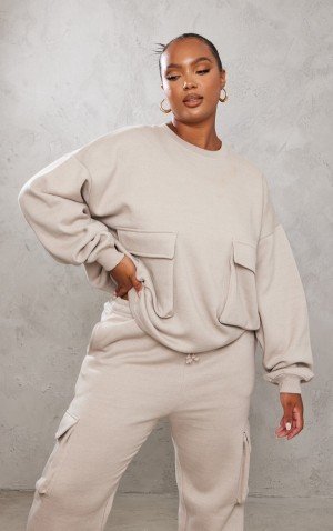 Hanorace Pretty Little Thing Plus Stone Cargo Gri | FLQY06193