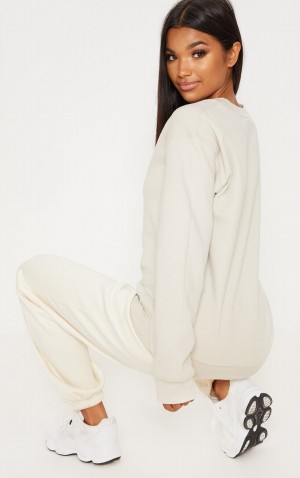 Hanorace Pretty Little Thing Sand Grafice Oversized Fit Maro | IEYB12853
