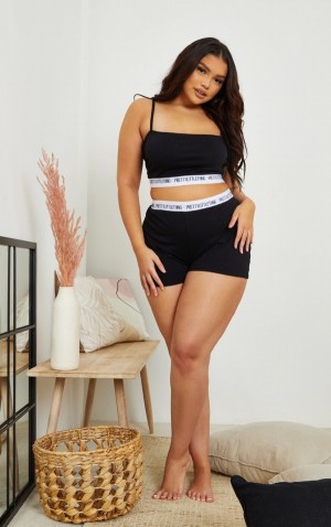 Lenjerie Pretty Little Thing Plus High Talie Negrii | ANHX05194