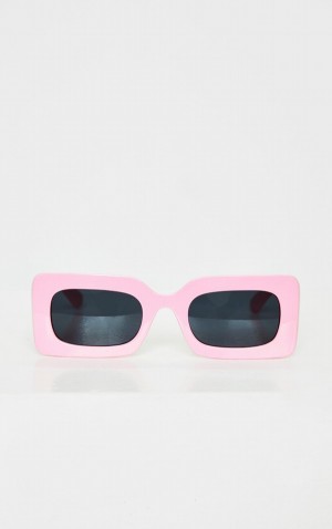 Ochelari de Soare Pretty Little Thing Baby Lens Grosolan Square Frame Roz | LDSM51486