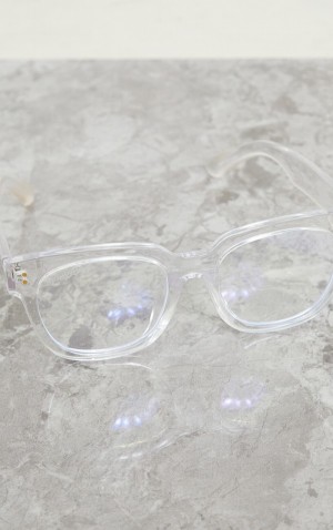 Ochelari de Soare Pretty Little Thing Clear Grosolan Squareframe Readers Albi | HCIK58170