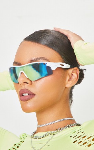 Ochelari de Soare Pretty Little Thing Cut Out Sportive Albi | HGKF39768