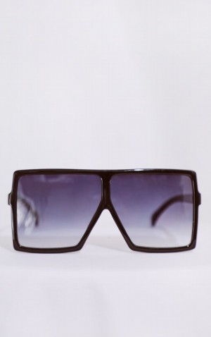 Ochelari de Soare Pretty Little Thing Gradient Oversized Negrii | YLEP26581