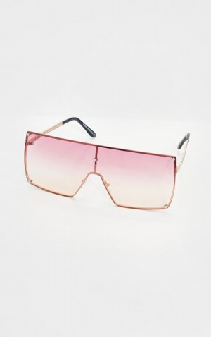 Ochelari de Soare Pretty Little Thing Lens Ombre Oversized Square Frame Roz | QTLE56943