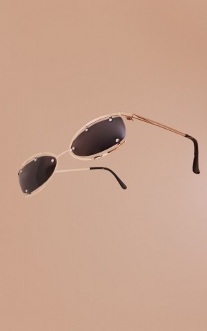Ochelari de Soare Pretty Little Thing Lens Metal Edging Frame Negrii | IADH26815