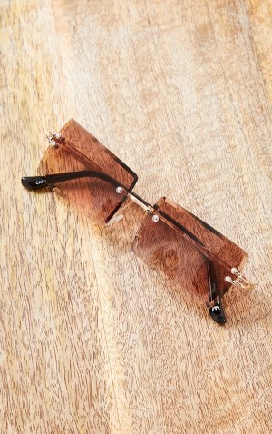 Ochelari de Soare Pretty Little Thing Lens Square Frameless Roz | NPRI23617
