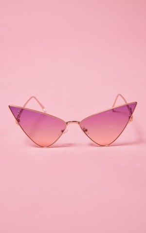 Ochelari de Soare Pretty Little Thing Lilac Butterfly Extreme Wing Cat Eye Violet | IDKJ90647