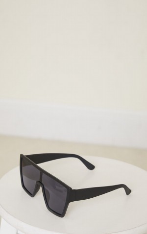 Ochelari de Soare Pretty Little Thing Matte Oversized Square Frame Negrii | LBZQ80354