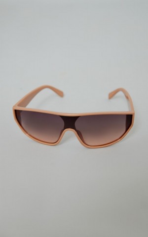 Ochelari de Soare Pretty Little Thing Nude Rounded Visor Bej | TJML62701