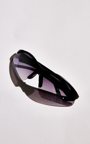 Ochelari de Soare Pretty Little Thing Ombre Lens Sportive Visor Negrii | BOYE54901