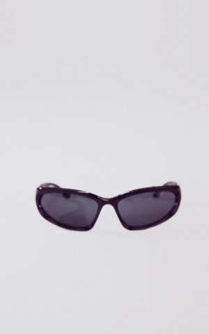Ochelari de Soare Pretty Little Thing Thick Frame Visor Negrii | ORVD78296