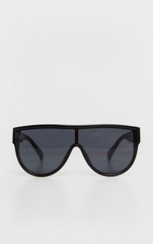 Ochelari de Soare Pretty Little Thing Tinted Oversized Negrii | YFKR84196