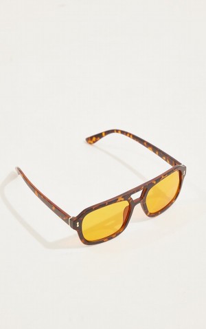 Ochelari de Soare Pretty Little Thing Tort Frame Smoke Lens Aviator Maro | MKRS20589