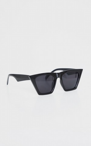 Ochelari de Soare Pretty Little Thing Triangle Negrii | LNBW19624