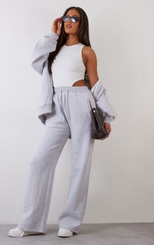 Pantaloni De Trening Pretty Little Thing Cizme Inalte Ash Drept Leg Gri | FPHZ07456