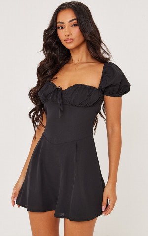 Rochie Pretty Little Thing Petite Sleeve Negrii | HCTO41086