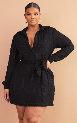 Rochie Pretty Little Thing Plus TextuTie Talie Negrii | IEQA51807