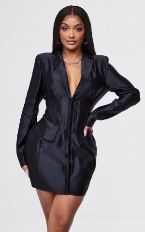 Rochie Pretty Little Thing Shape Satin Corset Detail Negrii | ZTAL30478