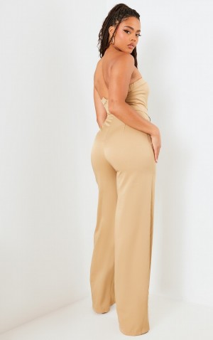 Salopeta Pretty Little Thing Camel Cu Catarama Detail TailoWoven Maro | LGJC86270