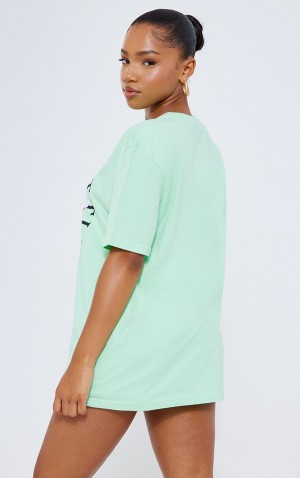 Tricouri Pretty Little Thing Pastel Dessert Print Oversized Verzi | EYZR46279