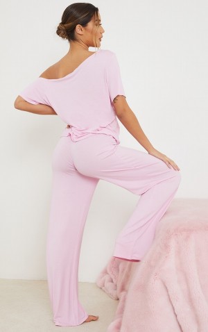 Îmbrăcăminte De Dormit Pretty Little Thing Off The Shoulder Bottoms PJ Roz | DJVM87021