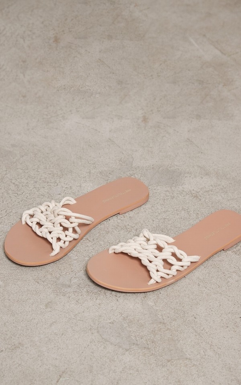 Adidasi Pretty Little Thing Round Bombeu Knot Detail Bej | VZHE04867