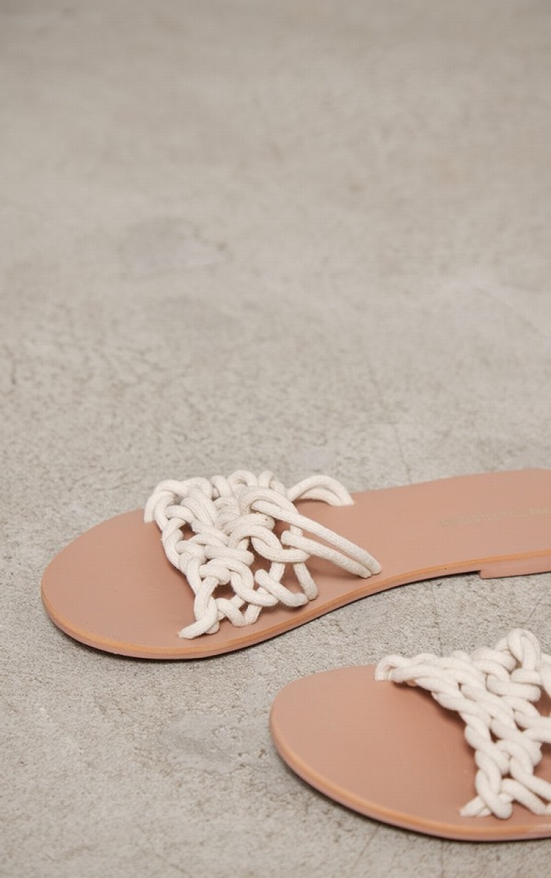 Adidasi Pretty Little Thing Round Bombeu Knot Detail Bej | VZHE04867