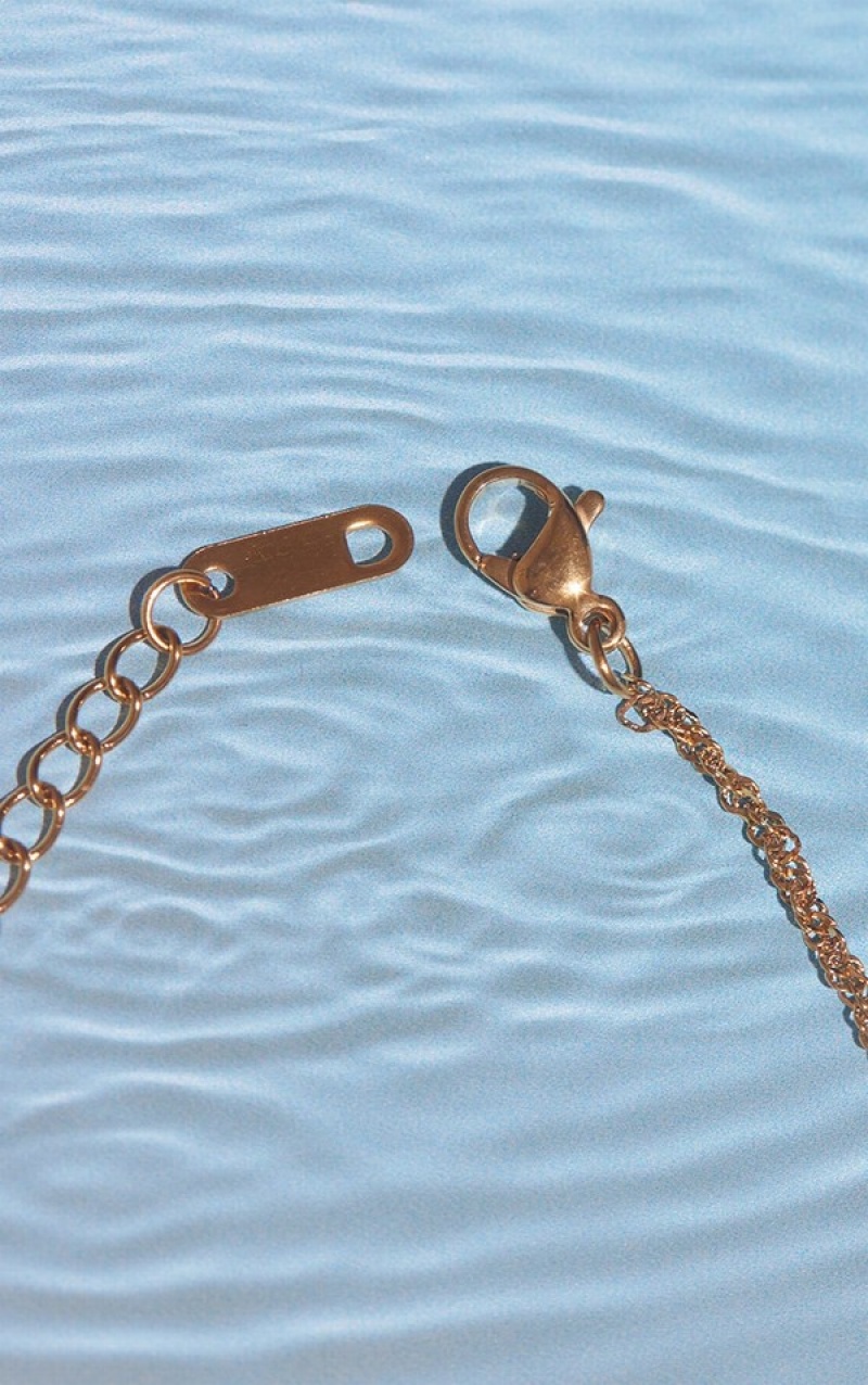 Bijuterii Pretty Little Thing Apa Resistant Twisted Anklet Aurii | SKQO41963