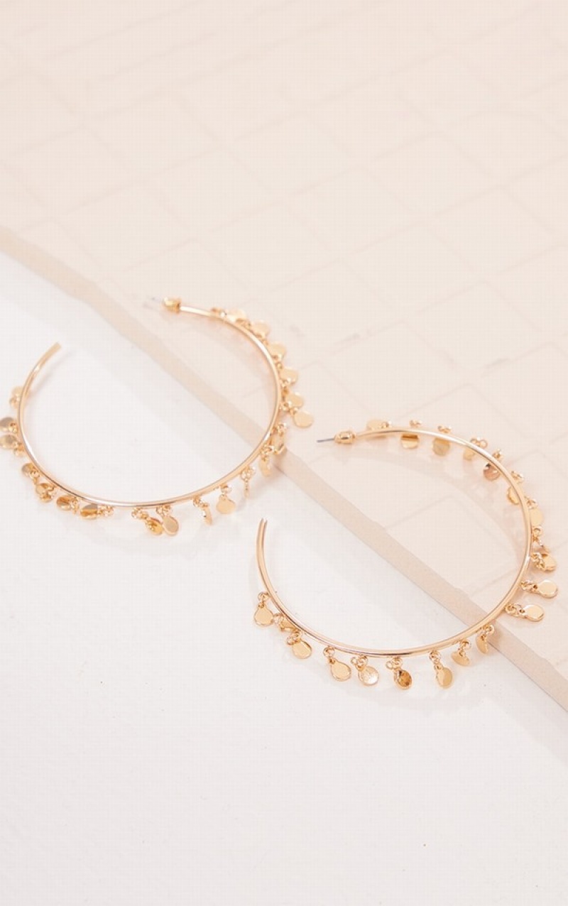 Bijuterii Pretty Little Thing Disc Charm Large Hoop Aurii | TYMO90127